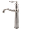 single handle traditional vessel faucet in brushed nickel