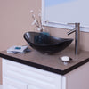 bathroom vessel faucet in brushed nickel w/ bigio glass vessel sink