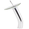 single handle waterfall faucet chrome clear glass
