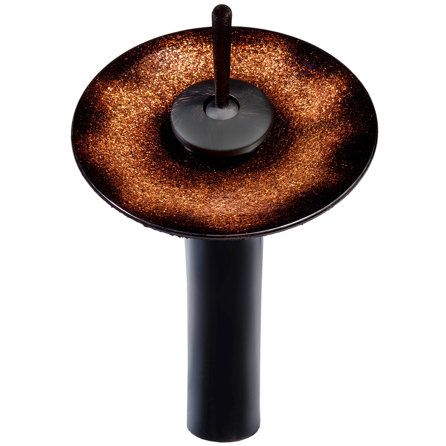 black and copper glass disc/flange faucet