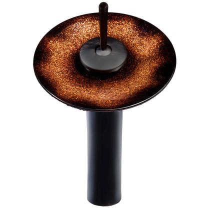 black and copper glass disc/flange faucet