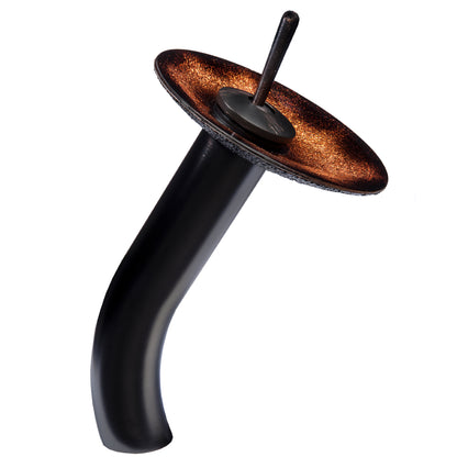 black and copper glass disc/flange faucet