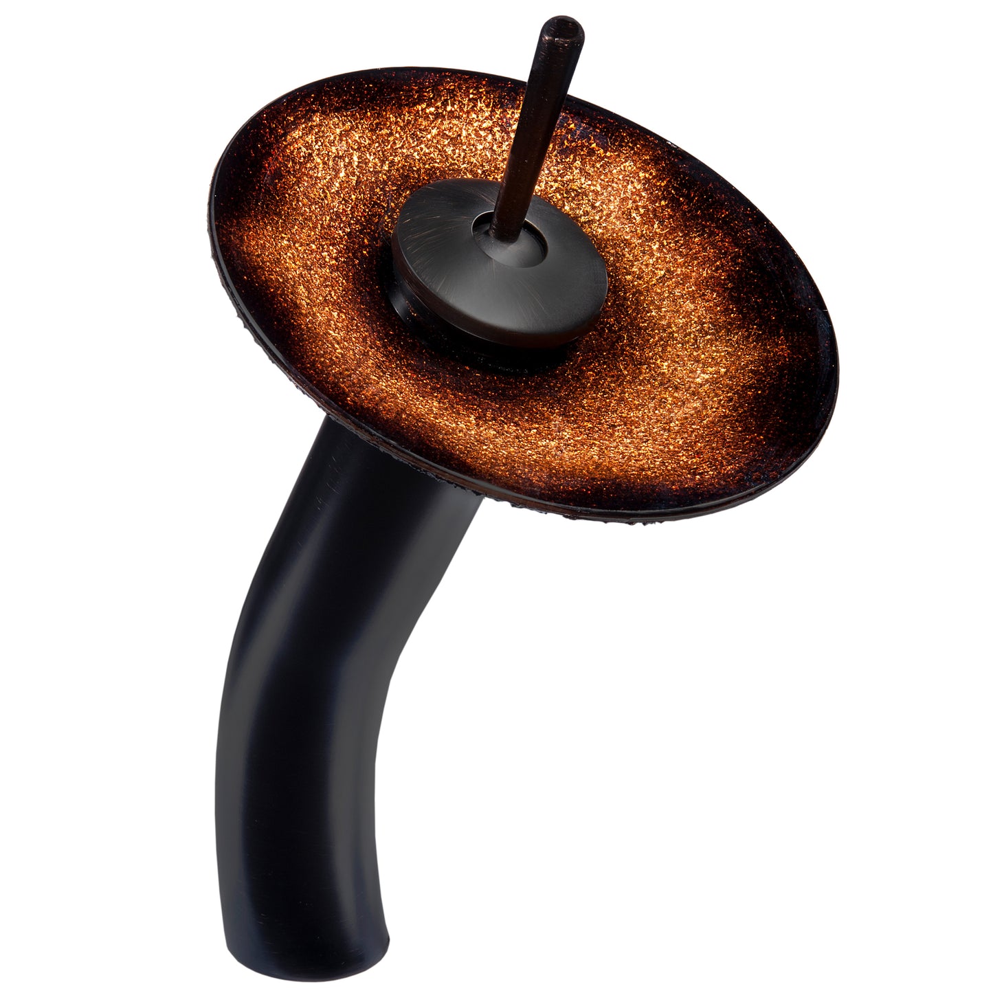 black and copper glass disc/flange faucet