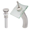 bathroom vessel faucet in brushed nickel with matching pop-up drain PUD-BN
