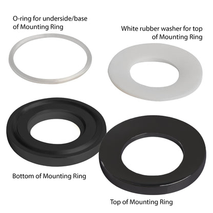 mounting ring spacers for vessel sinks