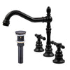 Traditional Widespread Bathroom Lavatory Basin Faucet with Overflow Drain