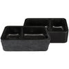 Reversible 60/40 Kitchen Sink in Black Granite with Chiseled or Polish Apron - NKS-DBNAN