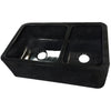 Farmhouse Kitchen Sink in Black Granite with Polished Apron