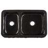 Farmhouse Kitchen Sink in Black Granite with Chiseled Apron