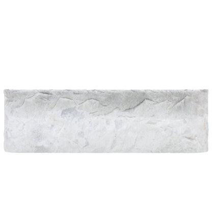 Reversible 60/40 Kitchen Sink in Carrara White Marble w/ Chiseled or Polish Apron - NKS-DBNCW