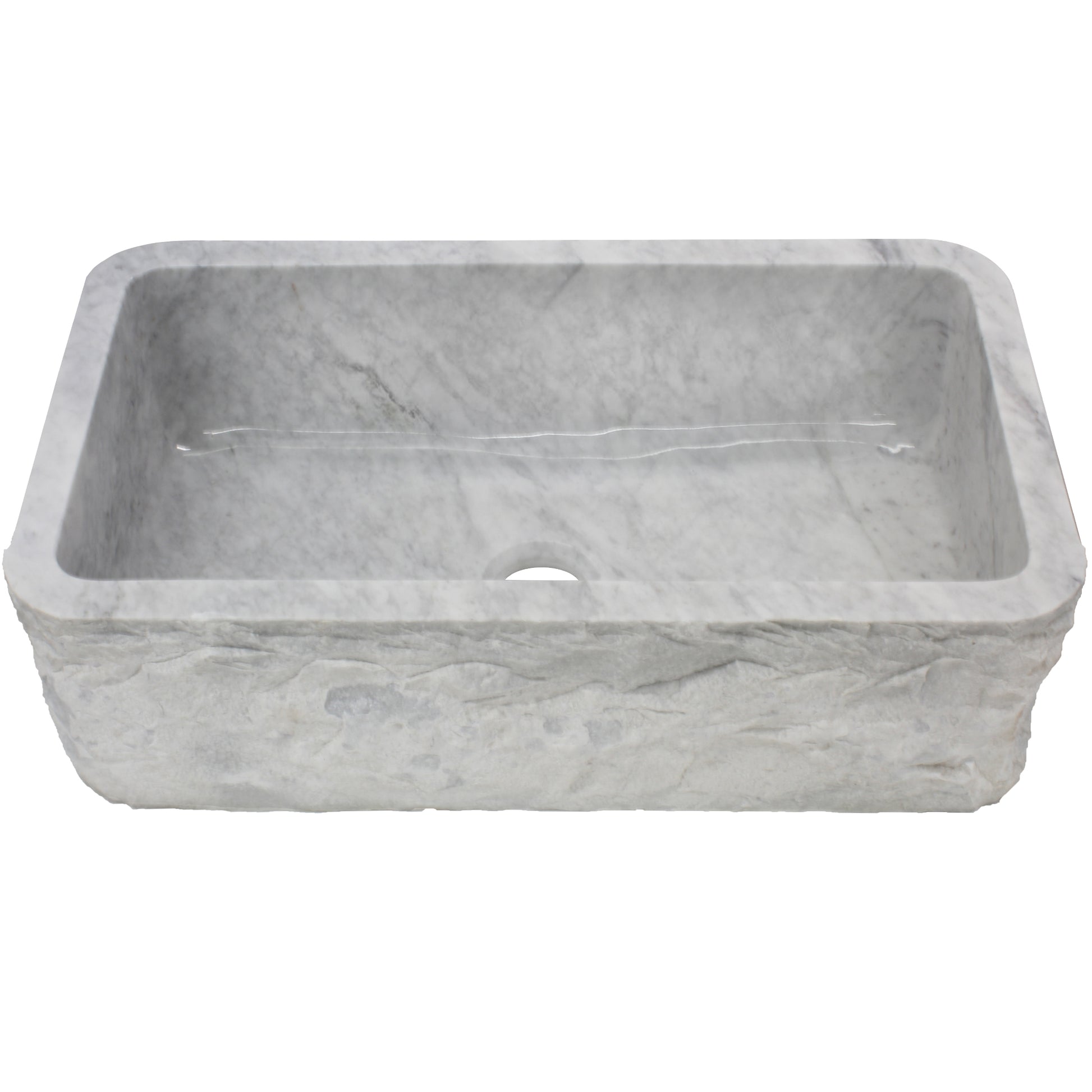 Carrera white marble kitchen stone sink