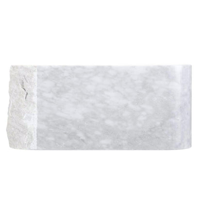 Reversible 60/40 Kitchen Sink in Carrara White Marble w/ Chiseled or Polish Apron - NKS-DBNCW