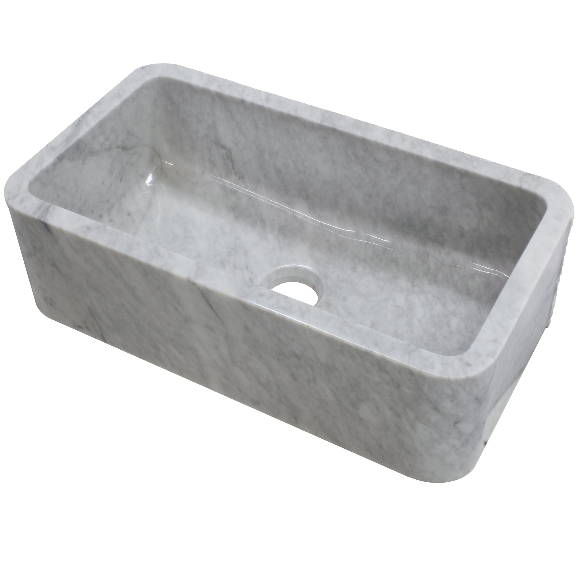 Carrera white marble kitchen stone sink