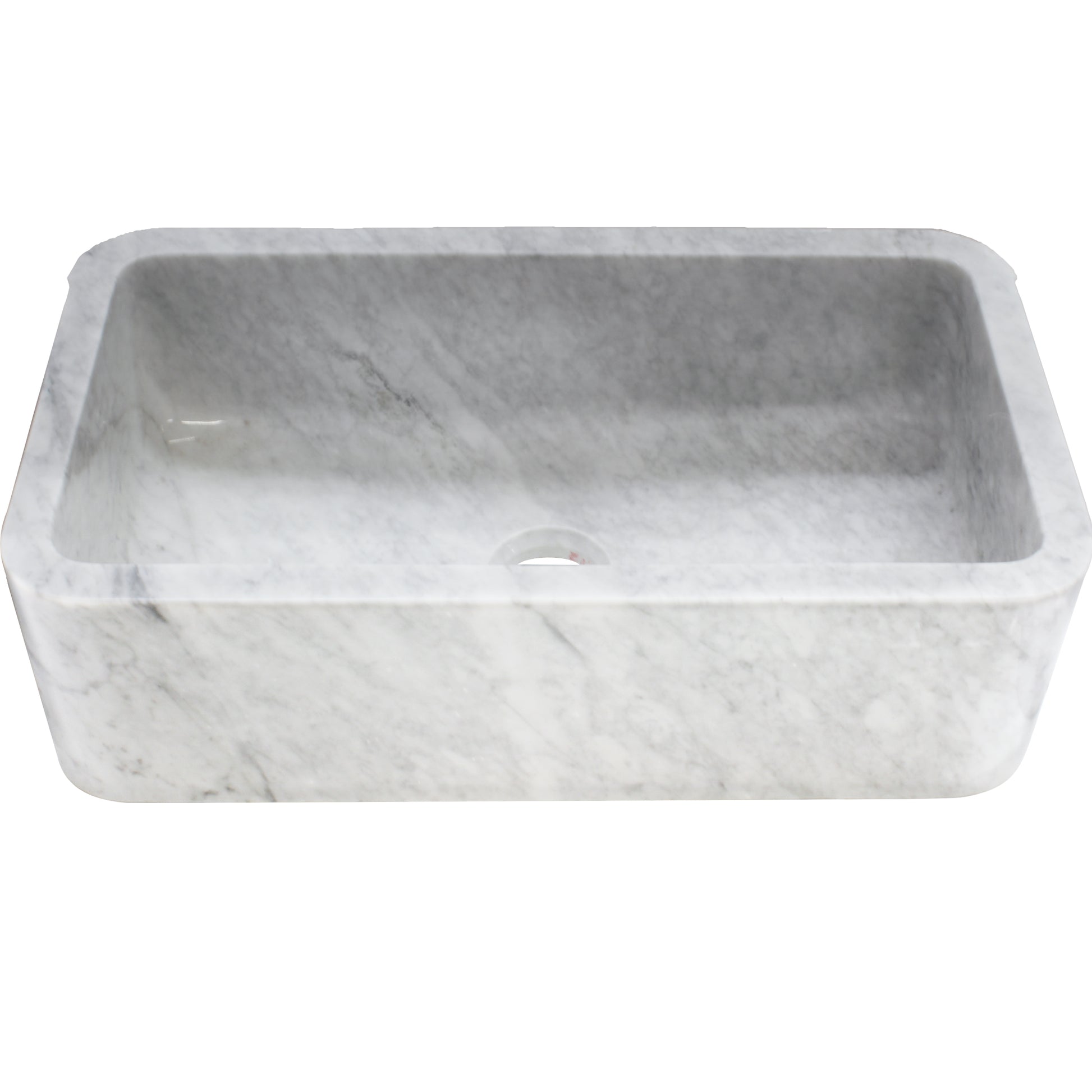 Carrera white marble kitchen stone sink
