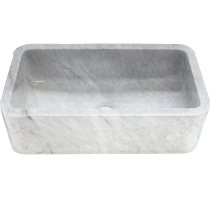 Carrera white marble kitchen stone sink