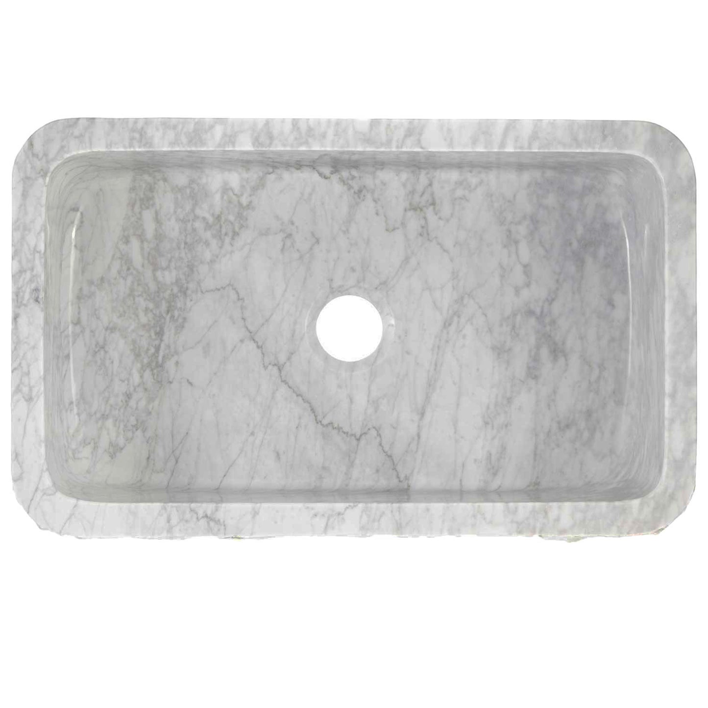 Carrera white marble kitchen stone sink