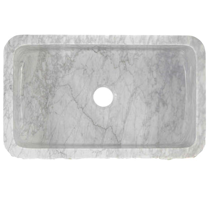 Carrera white marble kitchen stone sink