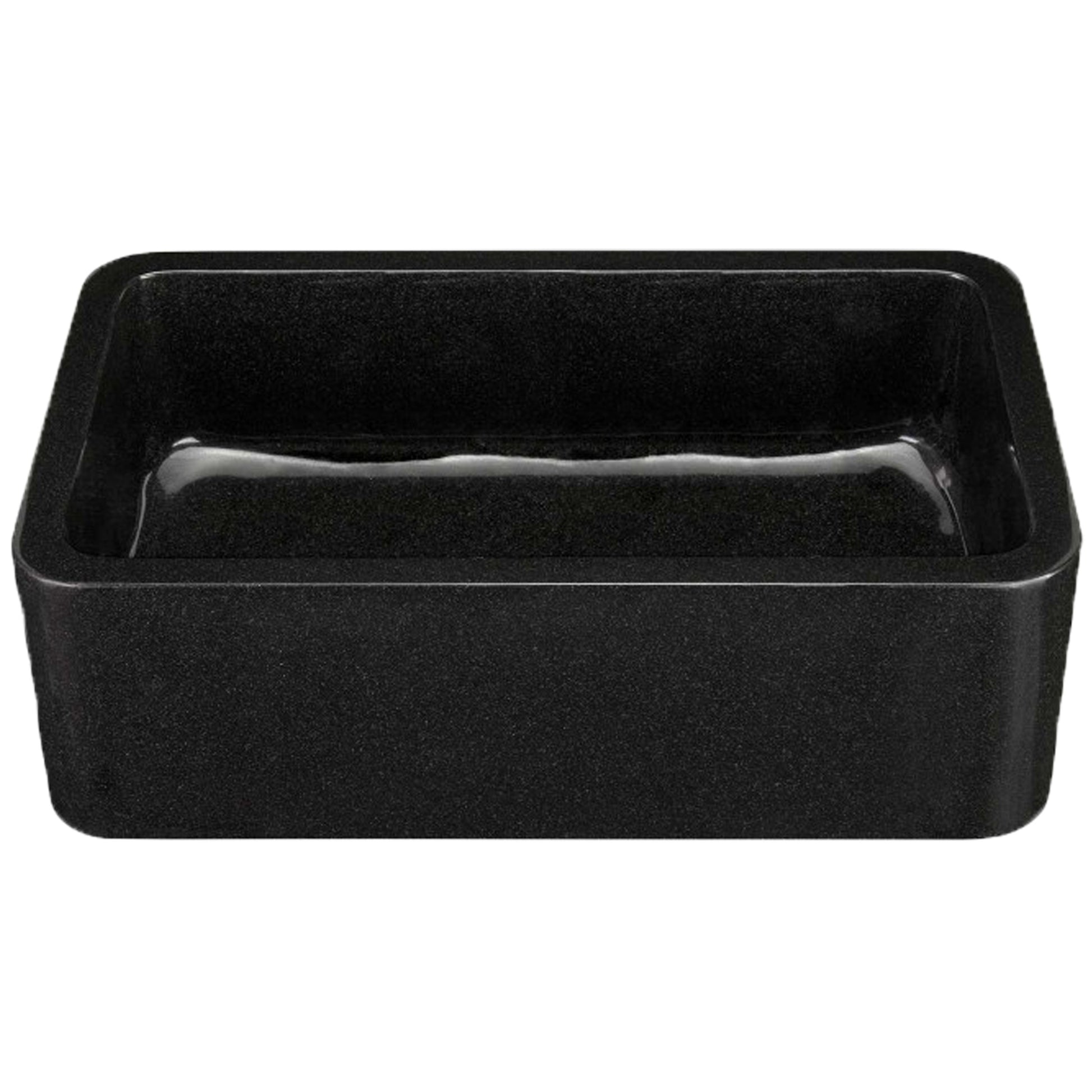 Single Bowl Kitchen Sink in Absolute Black Granite