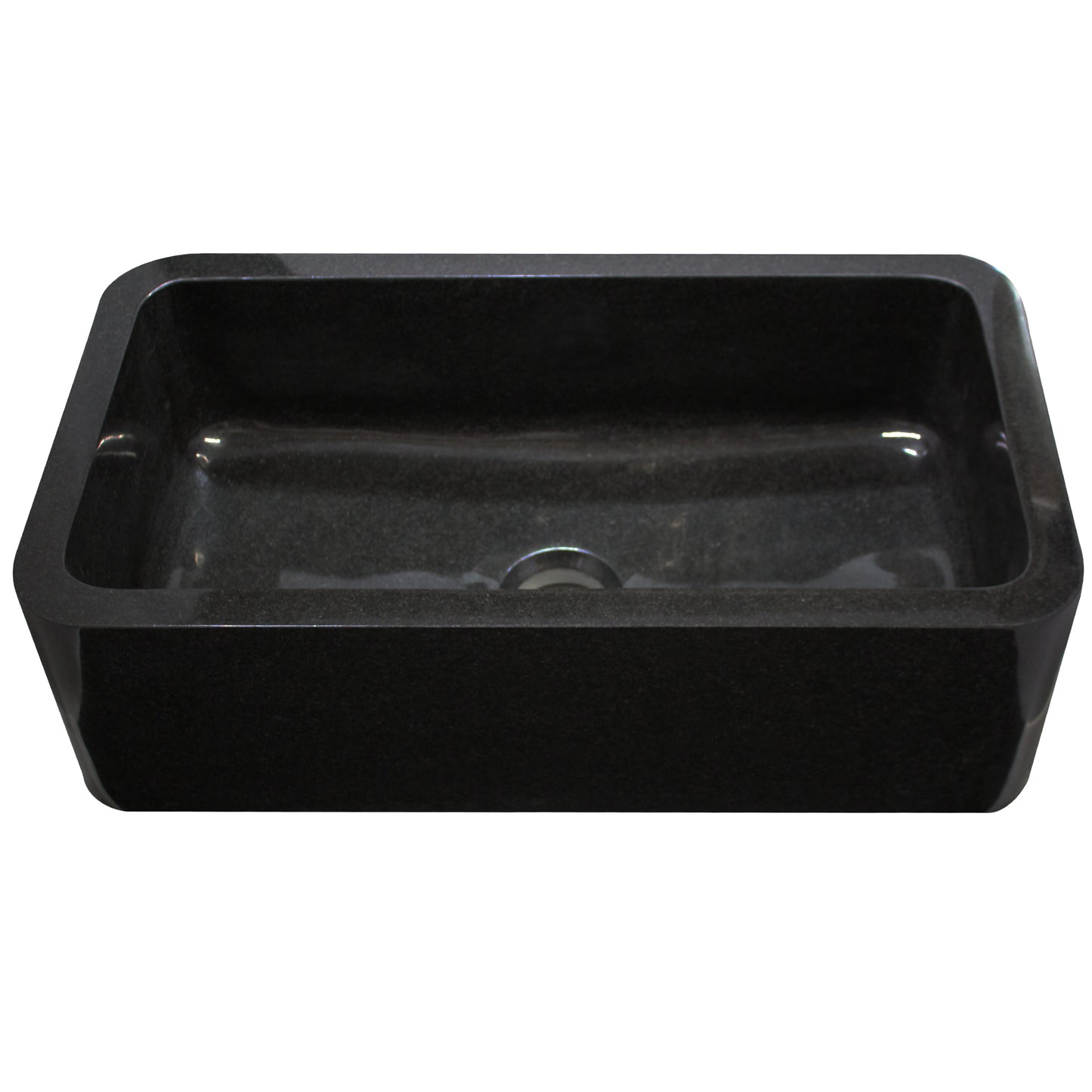 Single Bowl Kitchen Sink in Absolute Black Granite