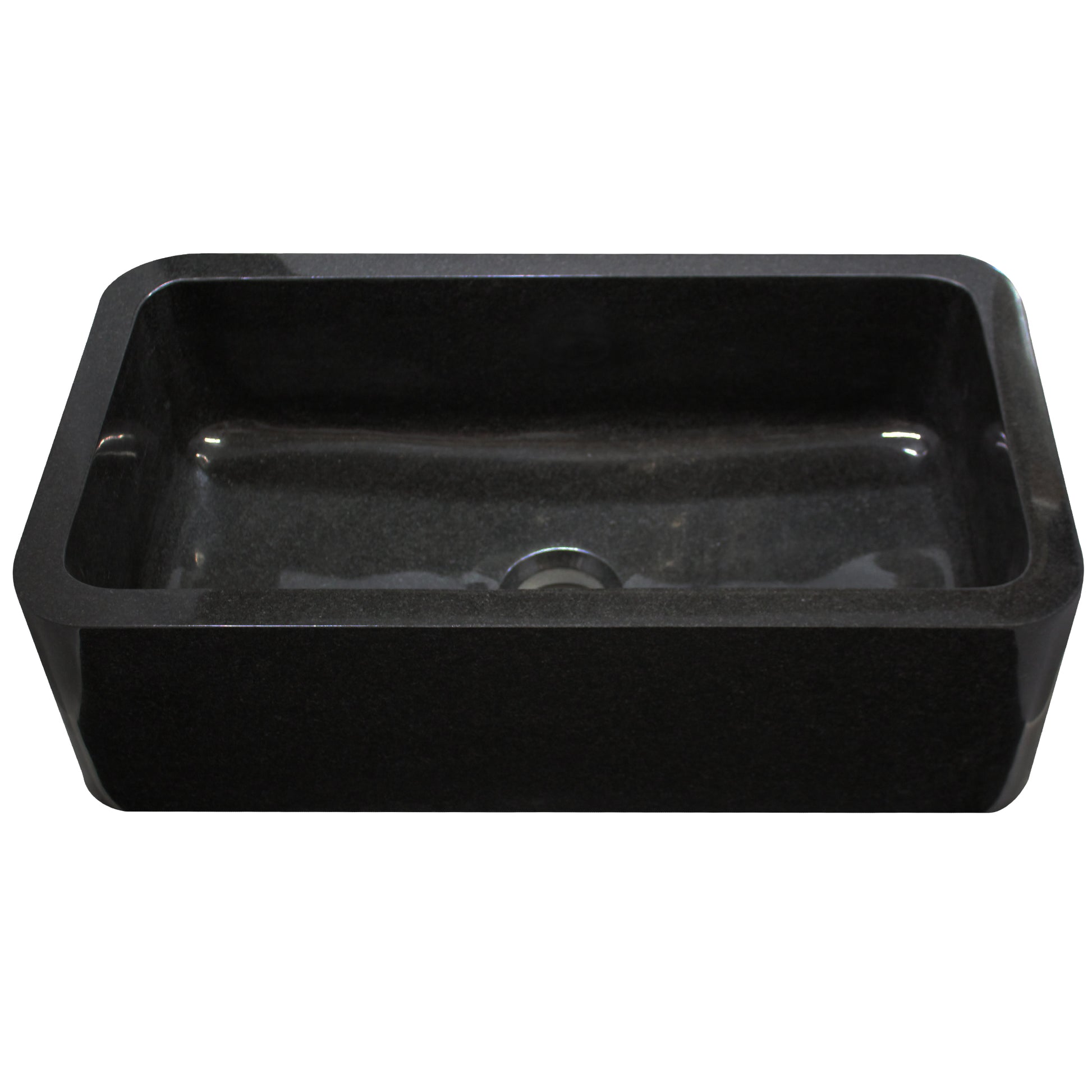 Single Bowl Kitchen Sink in Absolute Black Granite