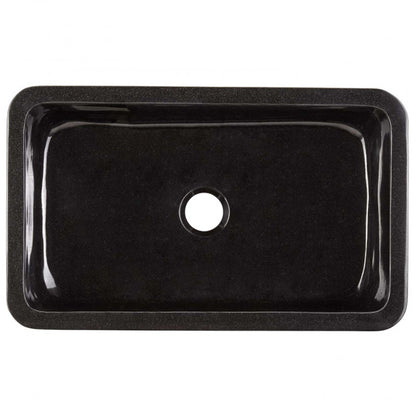 Single Bowl Kitchen Sink in Absolute Black Granite