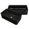 Single Bowl Kitchen Sink in Absolute Black Granite with Polished Apron - NKS-SBPAN