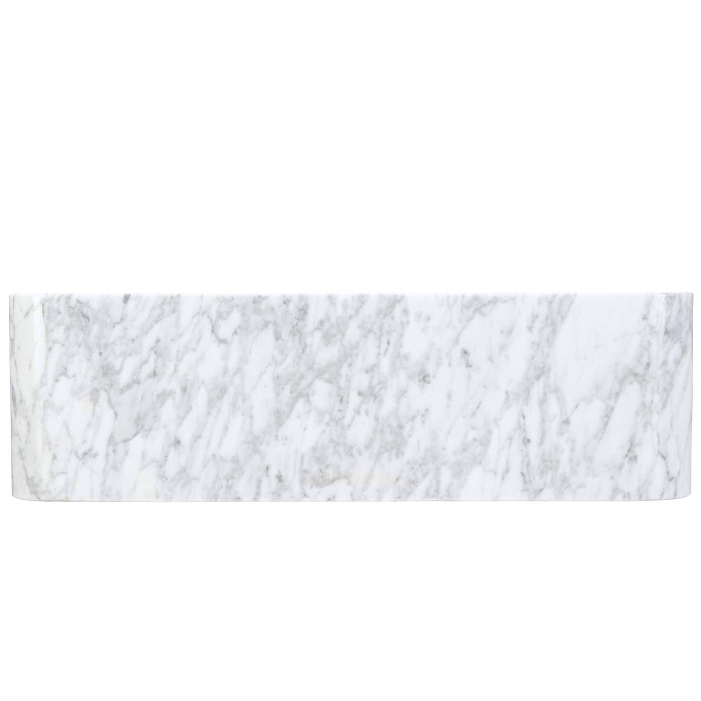 Reversible 60/40 Kitchen Sink in Carrara White Marble w/ Chiseled or Polish Apron - NKS-DBNCW