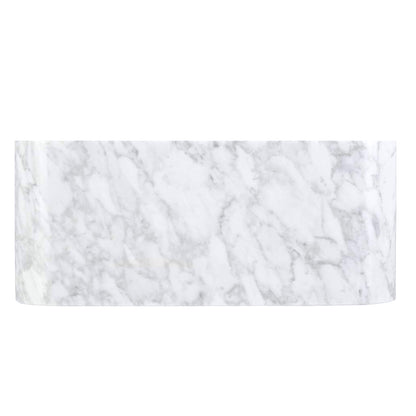 Single Bowl Kitchen Sink in Carrara White Marble with Polished Apron - NKS-SBPCW