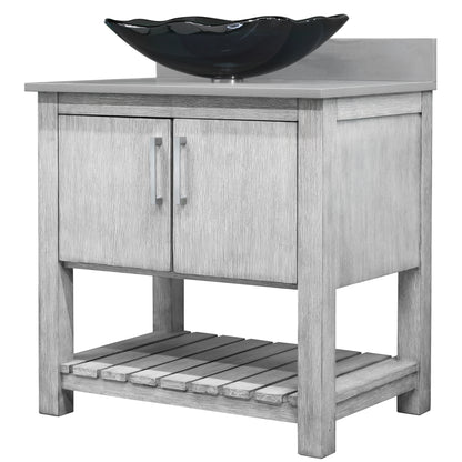 30-inch Bath Vanity with Storm Grey Quartz Counter and Sink - NOBV-30SG-280-317G