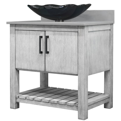 30-inch Bath Vanity with Storm Grey Quartz Counter and Sink - NOBV-30SG-280-317G