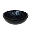 Mini 12" Hand Painted Black and Silver Glass Vessel Sink NOHP-G012-12