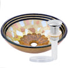 Hand Painted Multicolored Yellow Glass Bath Sink NOHP-G020