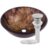 Brown Spotted Tempered Glass Vessel Bathroom Sink NOHP-G027
