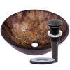 Brown Spotted Tempered Glass Vessel Bathroom Sink NOHP-G027