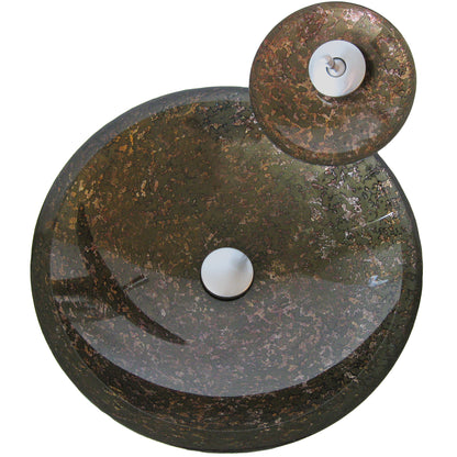 Forest green glass bath sink set