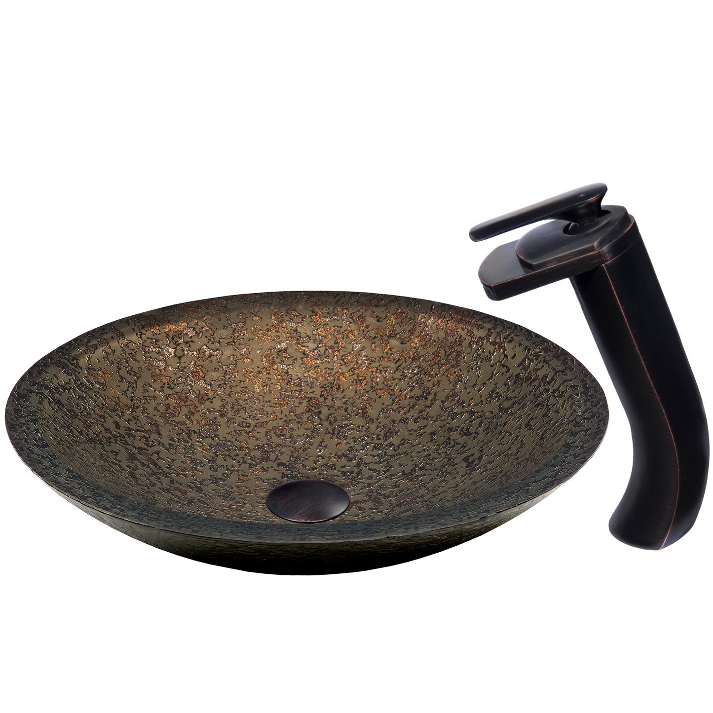 Forest green glass bath sink set