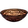 Hand Painted Brown Tan Textured  Glass Vessel Sink 
