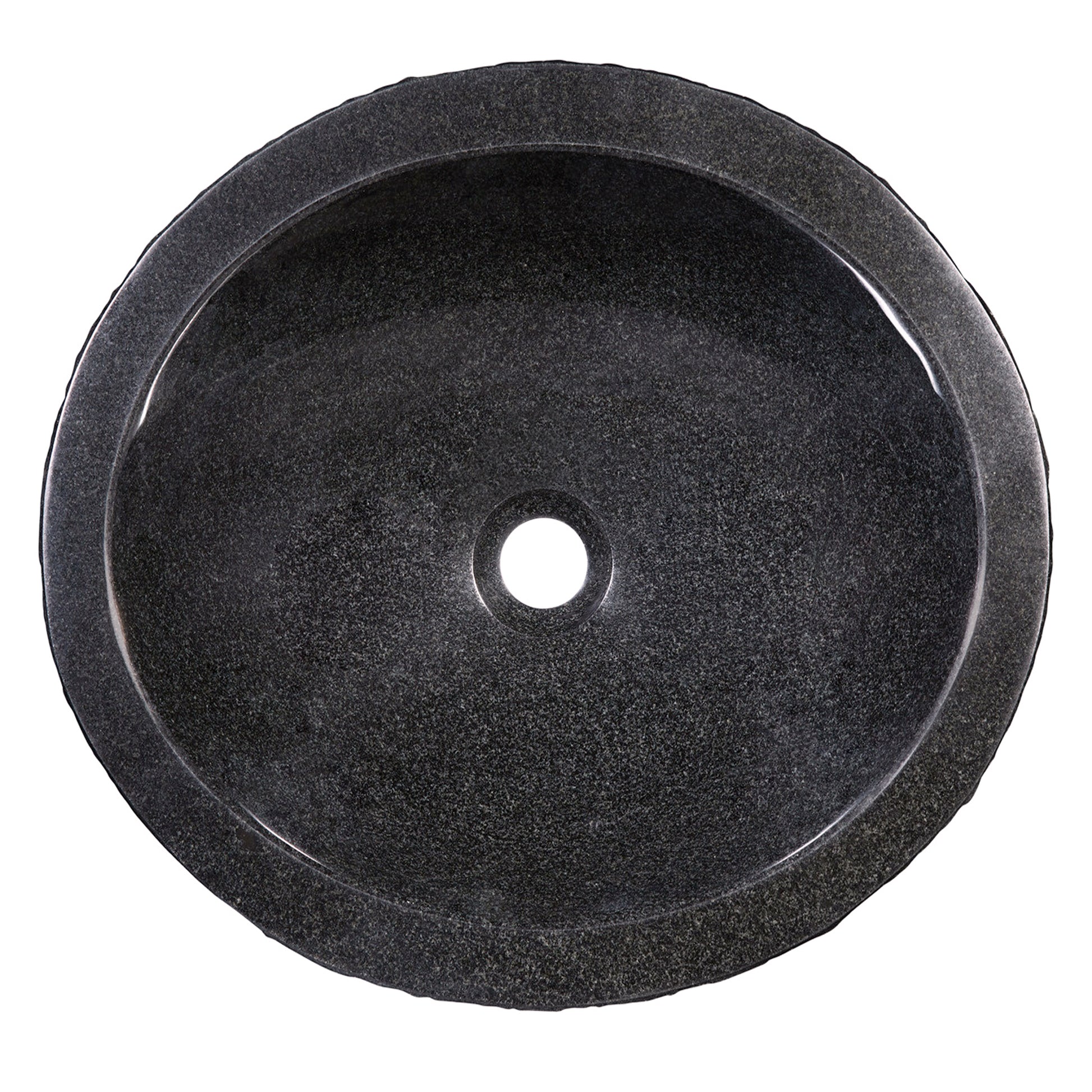 Round Black Granite Stone Bathroom Sink