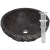 black granite vessel sink w/ umbrella drain chrome