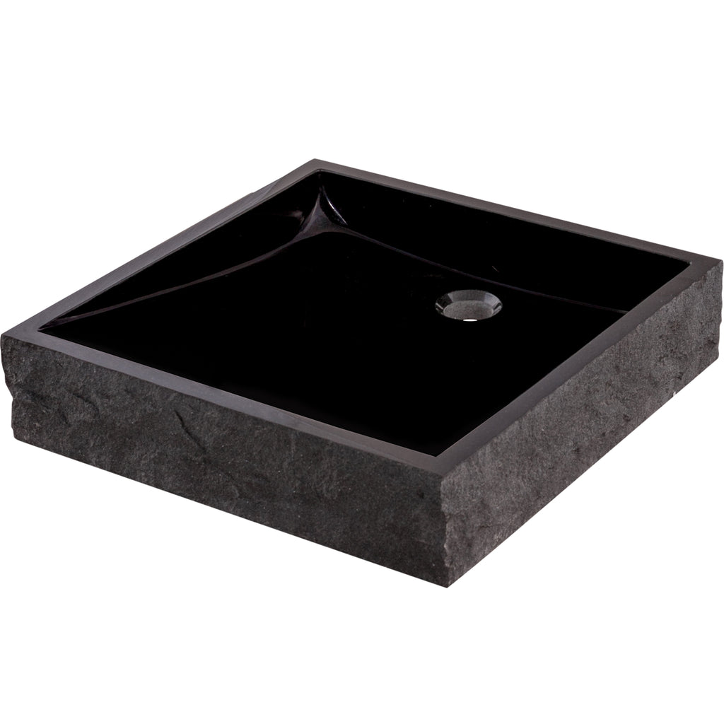 black granite stone vessel sink