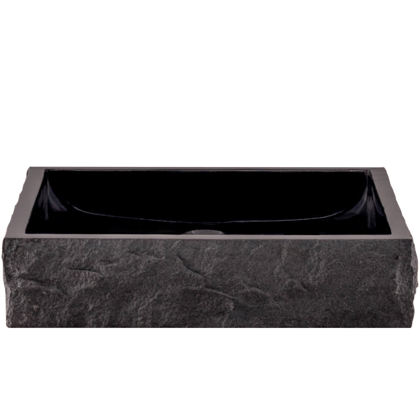 black granite stone vessel sink