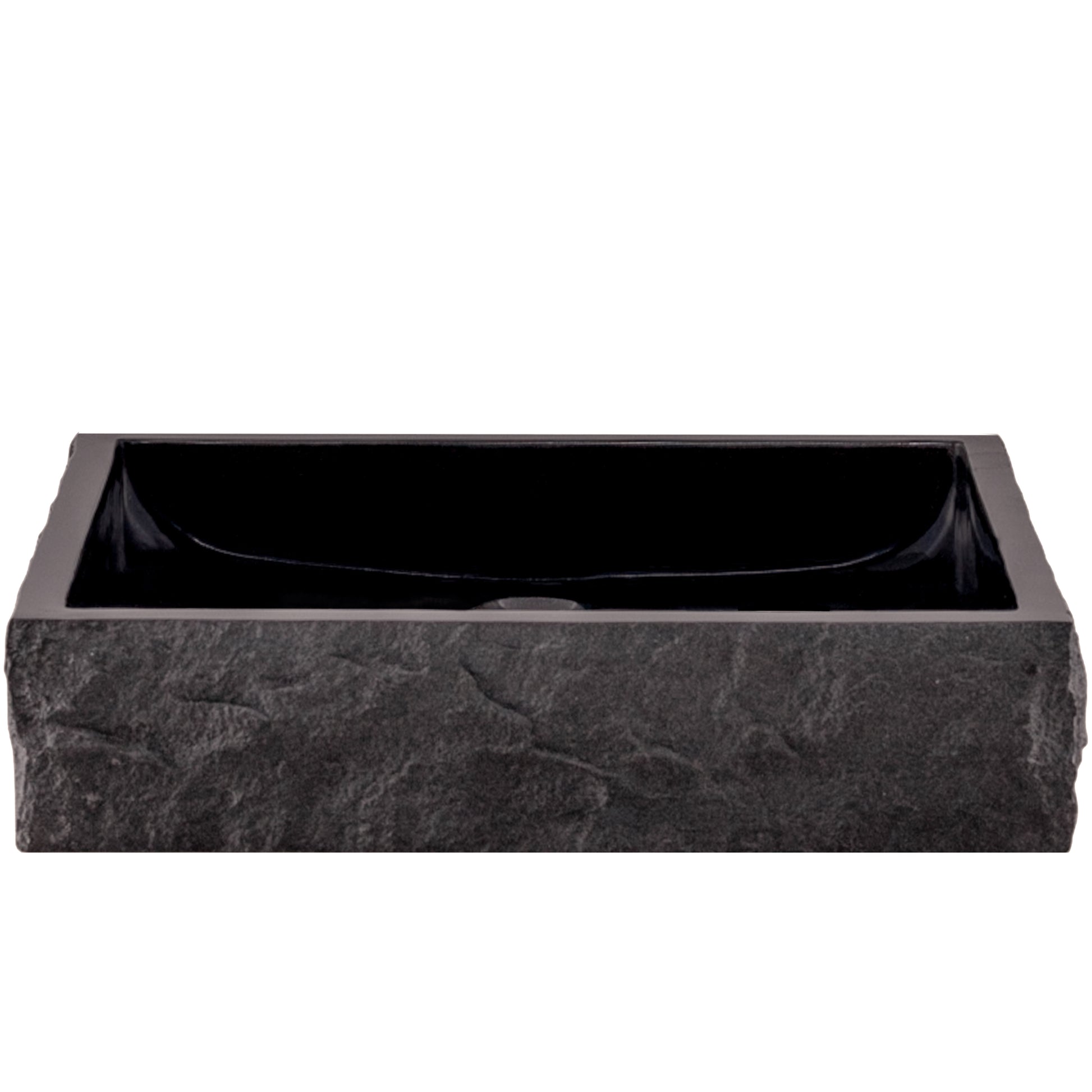 black granite stone vessel sink