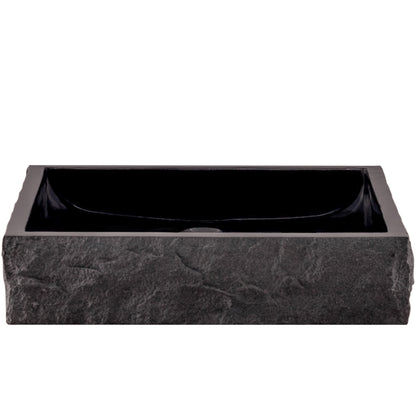 black granite stone vessel sink