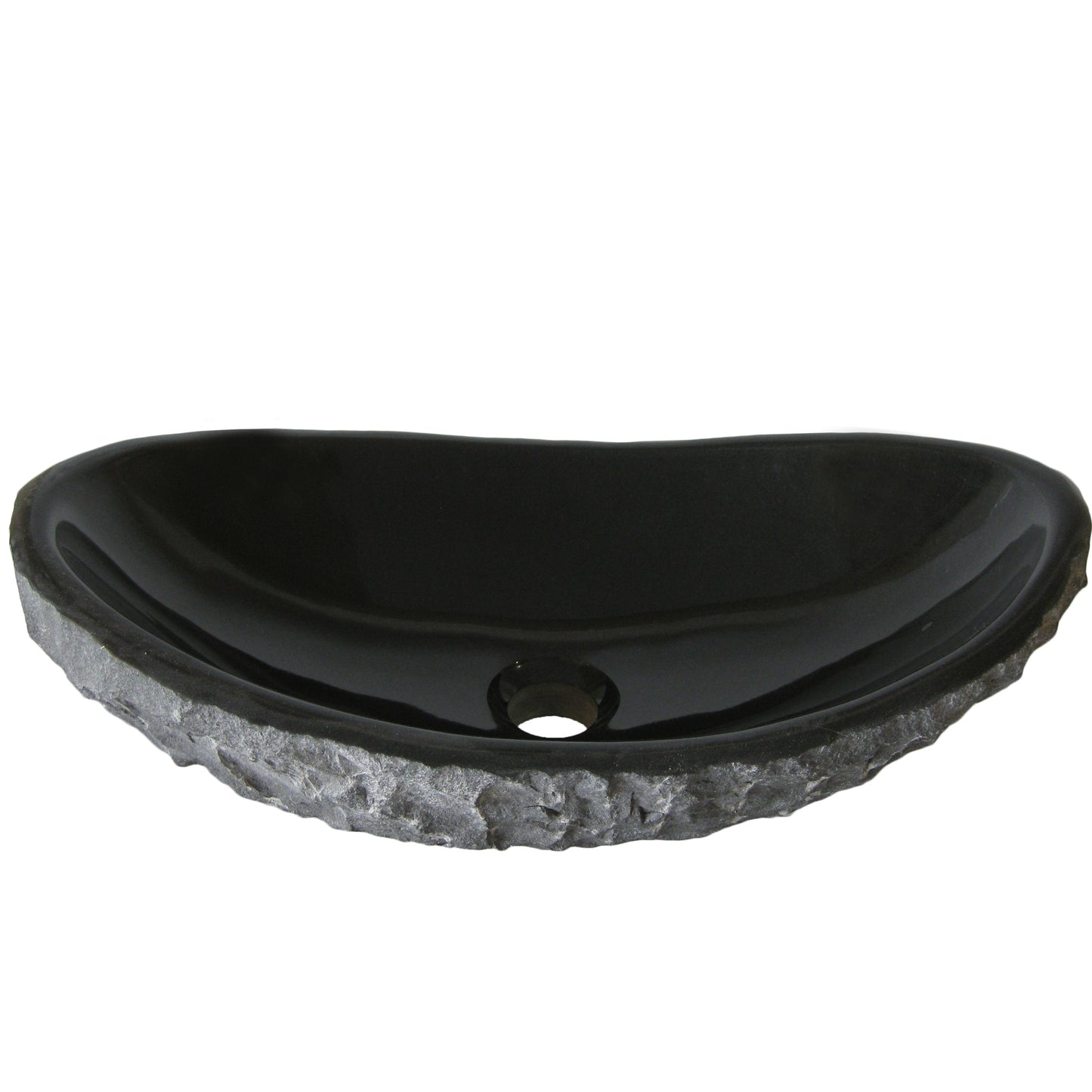 black granite stone vessel sink