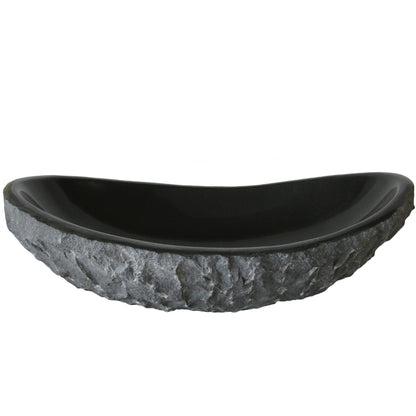 black granite stone vessel sink