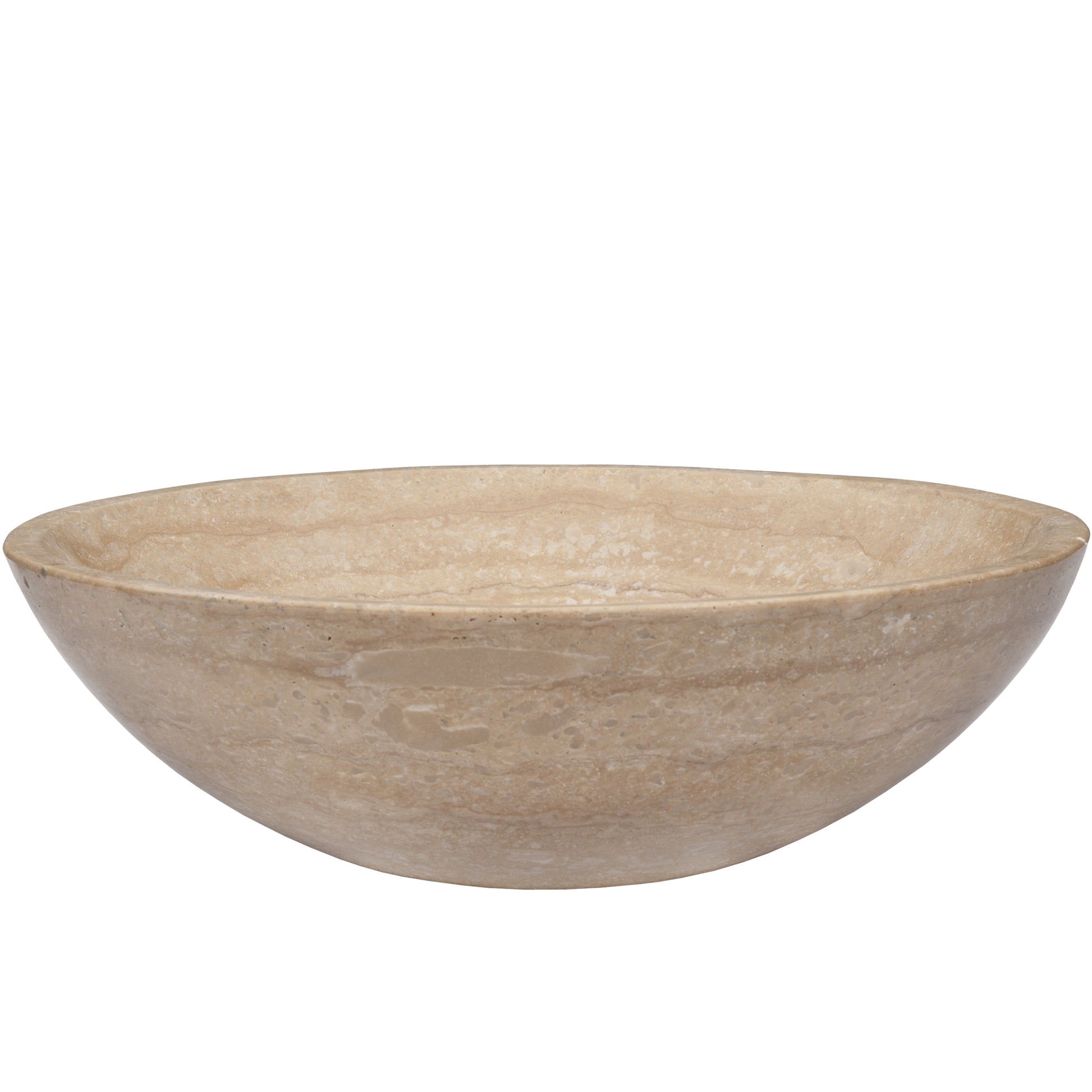 beige travertine vessel stone sink