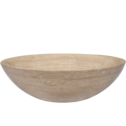 beige travertine vessel stone sink
