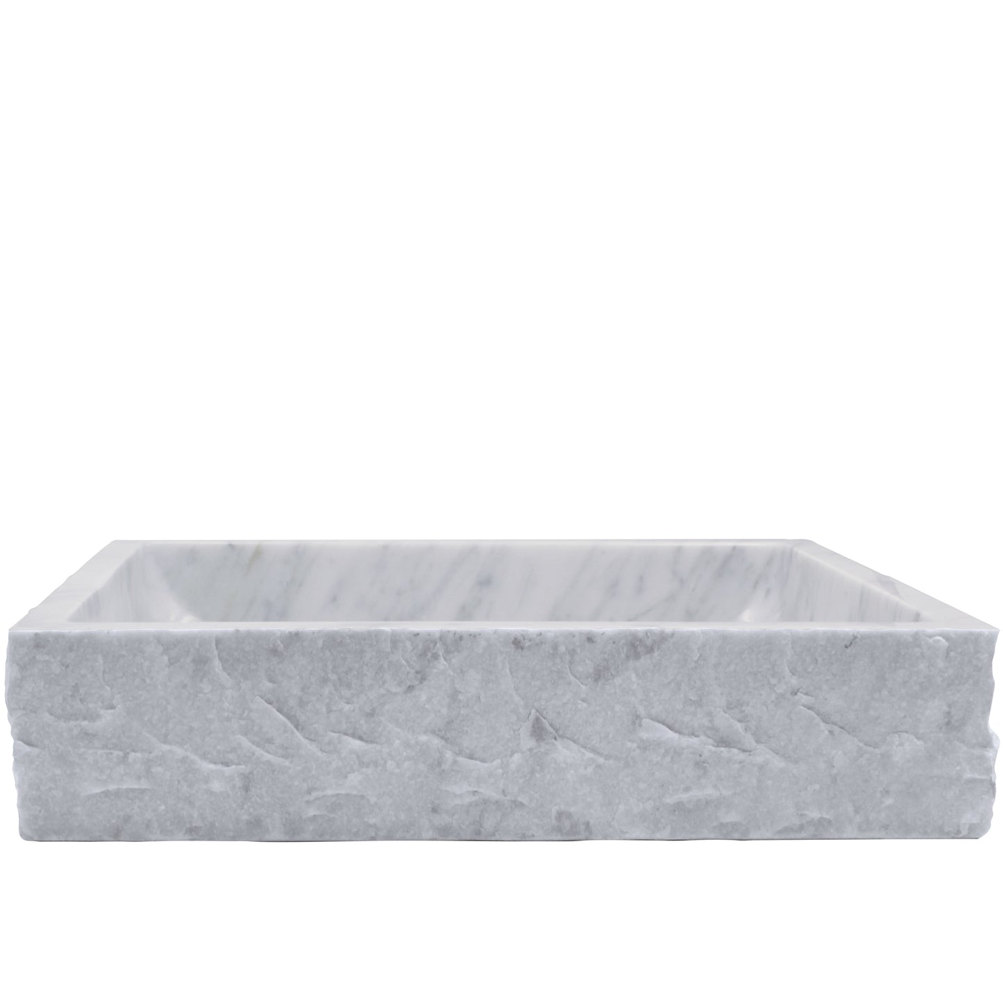 Carrara white marble stone vessel sink