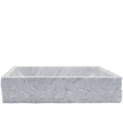 Carrara white marble stone vessel sink