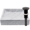 Carrara white marble stone vessel sink umbrella drain oil rubbed bronze